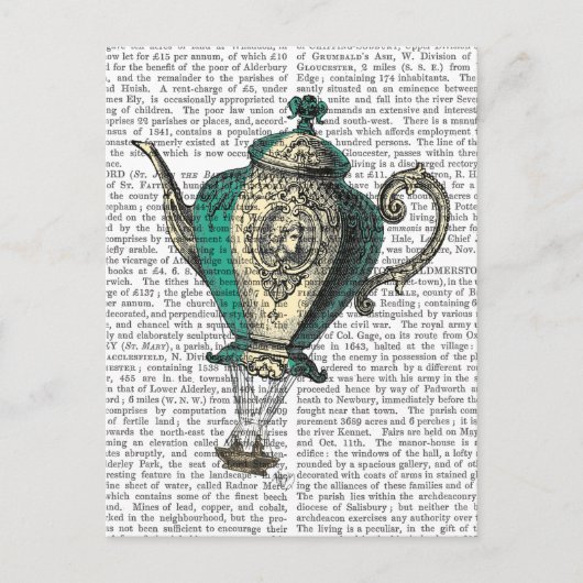 ティーポ飛んでいるット1緑と黄色 ポストカード (正面)