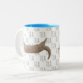 ティーマリン哺乳類水彩色のカワウソ ツートーンマグカップ (正面左)