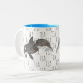 ティーマリン哺乳類水色キラーホエールオルカ ツートーンマグカップ (正面左)