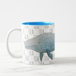 ティーマリン哺乳類水色ブルークジラ ツートーンマグカップ