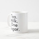 ティーミルクワンシュガー | Office Tea Addict lover mug コーヒーマグカップ (正面左)