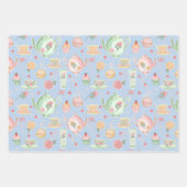 ティーラバーズブルーティーポットティーカップヴィンテージ寛大 ラッピングペーパーシート (正面)