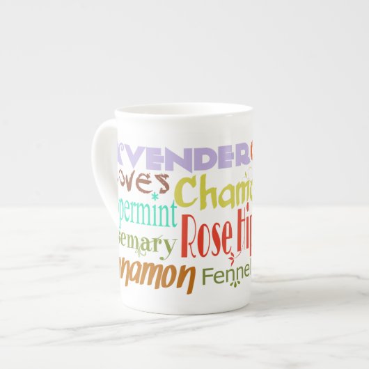 ティーラバーナチュラルハーブ&スパイスボーン中国マグカップ ボーンチャイナマグカップ (正面左)