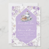 ティーラベンダーティーフローラブライダルシャワー 招待状 (正面)