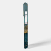 ティールとゴールドの蓮の花 幾何学ラインアート 禅 Case-Mate iPhoneケース (裏面 / 左)