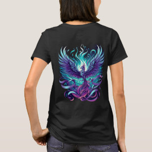 ティールとパープルのフェニックスTシャツ - ST-Shirtのシンボル Tシャツ