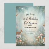 ティールとピーチの魔法の森の誕生日パーティー 招待状 (正面/裏面)