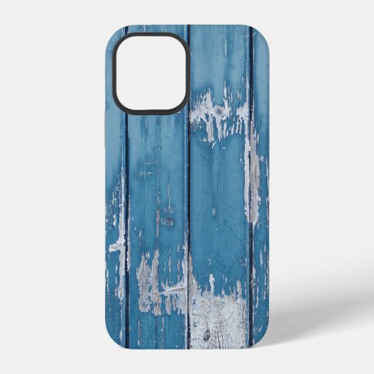 ティールとブラウンの木製ボード iPhoneケース (裏面)