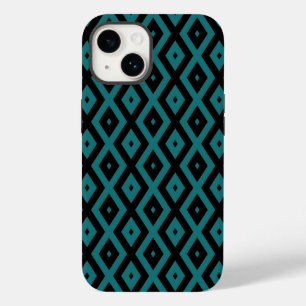 ティールとブラックのダイヤモンド柄 Case-Mate iPhone 14ケース