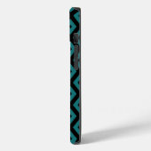 ティールとブラックのダイヤモンド柄 Case-Mate iPhoneケース (裏面 / 左)