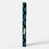 ティールとブラックのダイヤ柄 Case-Mate iPhoneケース (裏面 / 右)