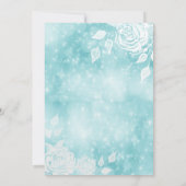 ティールとホワイトローズのスイート16 誕生日 招待状 (裏面)