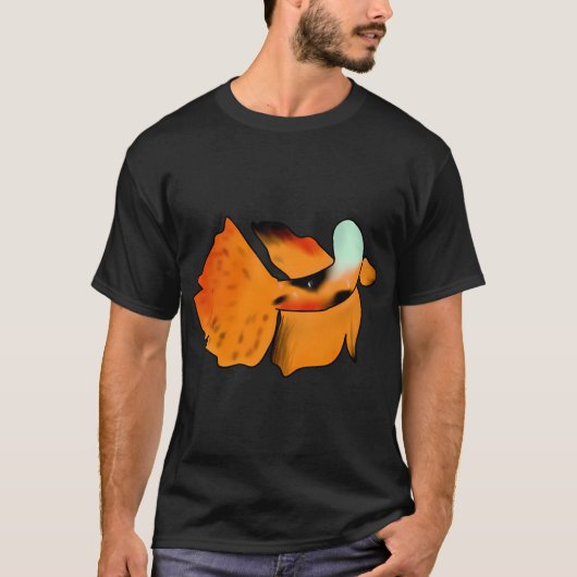 ティールアクセントの鯉ベタ Tシャツ (正面)