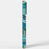 ティールウォーターカラーの海の波 Case-Mate iPhoneケース (裏面 / 右)