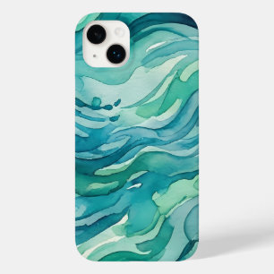 ティールウォーターカラーの海の波 Case-Mate iPhone 14 PLUSケース