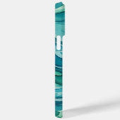 ティールウォーターカラーの海の波 Case-Mate iPhoneケース (裏面 / 右)