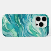 ティールウォーターカラーの海の波 Case-Mate iPhoneケース (裏面 (横))
