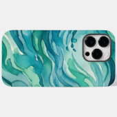 ティールウォーターカラーの海の波 Case-Mate iPhoneケース (裏面 (横))