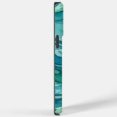 ティールウォーターカラーの海の波 Case-Mate iPhoneケース (裏面 / 右)