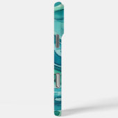 ティールウォーターカラーの海の波 Case-Mate iPhoneケース (裏面 / 右)
