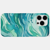 ティールウォーターカラーの海の波 Case-Mate iPhoneケース (裏面 (横))
