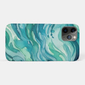 ティールウォーターカラーの海の波 Case-Mate iPhoneケース (裏面(横))