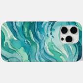 ティールウォーターカラーの海の波 Case-Mate iPhoneケース (裏面 (横))