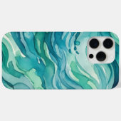 ティールウォーターカラーの海の波 Case-Mate iPhoneケース (裏面 (横))