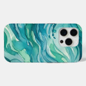 ティールウォーターカラーの海の波 Case-Mate iPhoneケース (裏面 (横))