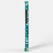 ティールウォーターカラーの海の波 SAMSUNG GALAXYケース (右側面)