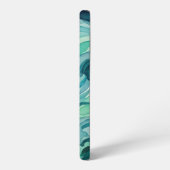 ティールウォーターカラーの海の波 SAMSUNG GALAXYケース (左側面)
