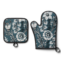 ティールカラーの幻想的な花の美術