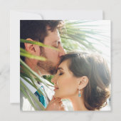 ティールカラーの野の花の写真付き結婚式事前告知カード セーブザデート (裏面)