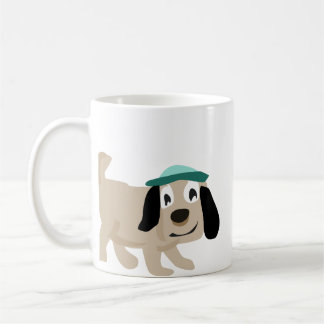 ティールキャップをかぶったかわいい犬の陶器コーヒーマグ コーヒーマグカップ