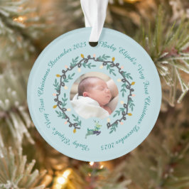 ティールクリスマスの鹿とリースのアクリル1st オーナメント