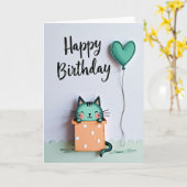 ティールクリーチャーの誕生日カード カード (黄色い花)
