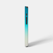 ティールグラデーションモダンオンブレ iPhoneケース (左側面)