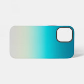 ティールグラデーションモダンオンブレ iPhoneケース (裏面横)