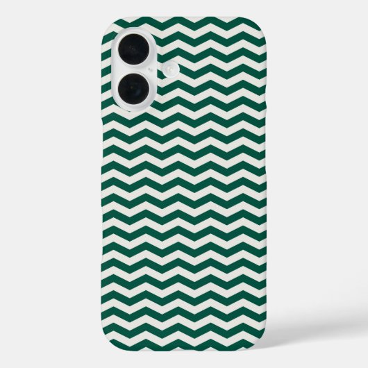 ティールグリーンのチェック柄ジグザグストライプパターン Case-Mate iPhoneケース (裏面)