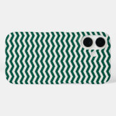 ティールグリーンのチェック柄ジグザグストライプパターン Case-Mate iPhoneケース (裏面 (横))