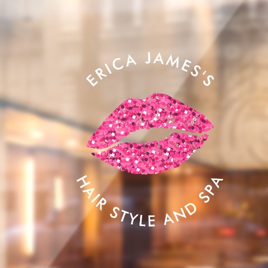 ティールグリーンの唇の美容院 ウィンドウサイン (シート2)