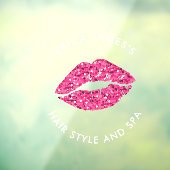 ティールグリーンの唇の美容院 ウィンドウサイン (シート3)