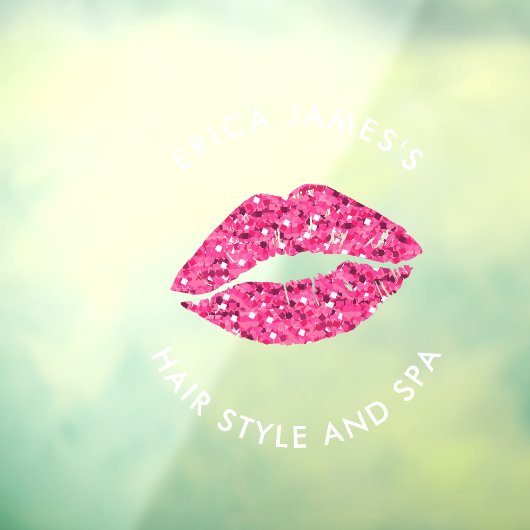 ティールグリーンの唇の美容院 ウィンドウサイン (シート3)