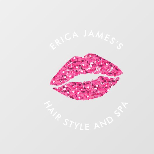 ティールグリーンの唇の美容院 ウィンドウサイン (シート)