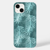 ティールグリーンの水彩画トロピカルリーフ Case-Mate iPhoneケース (裏面)