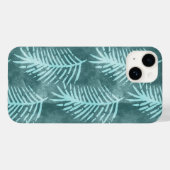 ティールグリーンの水彩画トロピカルリーフ Case-Mate iPhoneケース (裏面 (横))