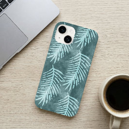 ティールグリーンの水彩画トロピカルリーフ Case-Mate iPhone 14ケース