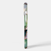 ティールグリーンの葉のステンドグラススマホケース Case-Mate iPhoneケース (裏面 / 左)