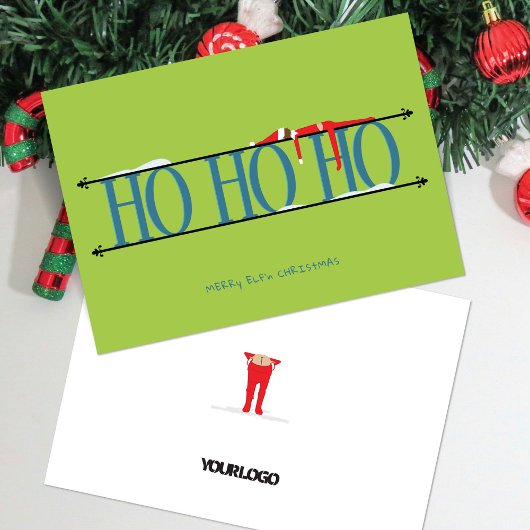 ティールグリーン+エルフのいたずら+企業クリスマス シーズンカード