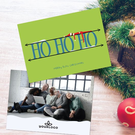 ティールグリーン+エルフのいたずら 会社クリスマス シーズンカード